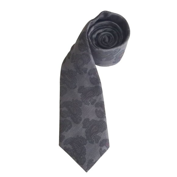 Vintage Damon Levy's Nashville Blue Paisley Woven 100% Silk Neck Tie USA Made - Picture 3 of 7